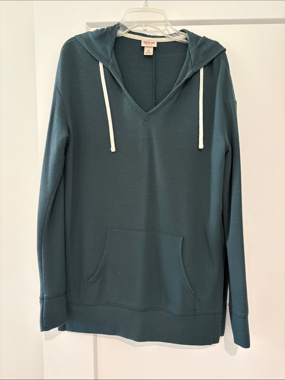 Mossimo Supply Co. Teal V-Neck Hooded Sweater - Picture 1 of 2
